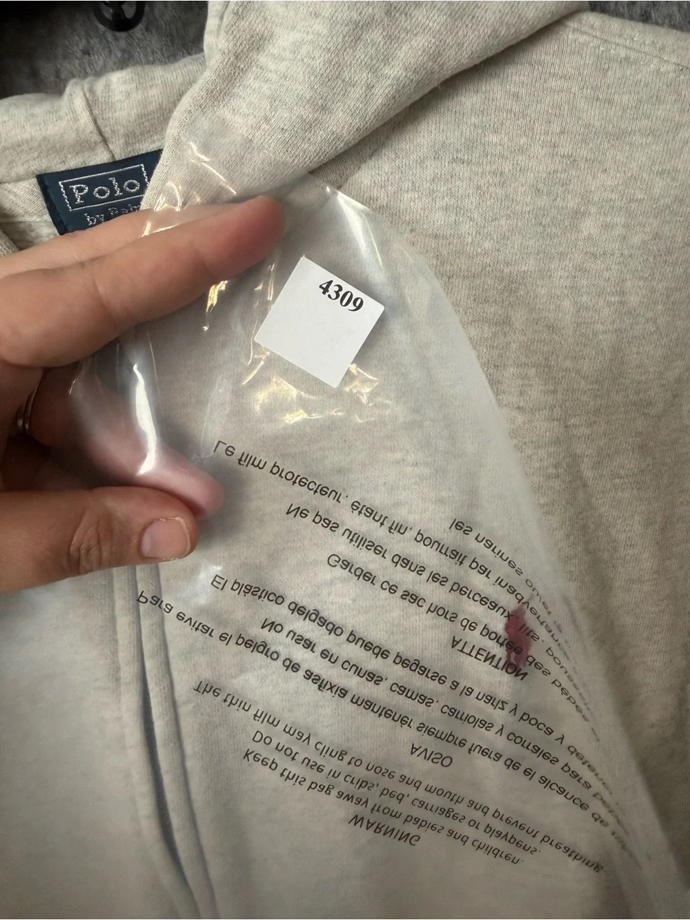 Polo by Ralph Lauren Youth XL 18-20 Light Gray Zip-Up Hoodie Sweater